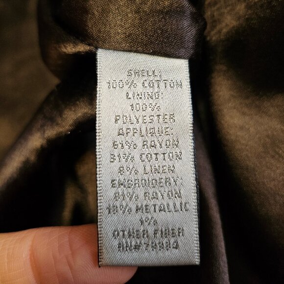 Chico's Women's Berry Red Heritage Beaded Coji Jacket Beaded Trim Size 2 - Picture 11 of 11